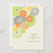 PixDezines Kiku (Chrysanthemum), Zitrusfarbe Einladung (Vorderseite)