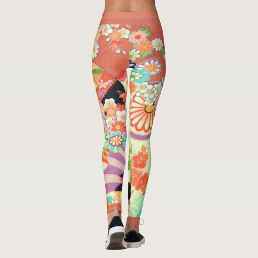 PixDezines Kimono/Erbsen/Kirschblüten Leggings (Rückseite)