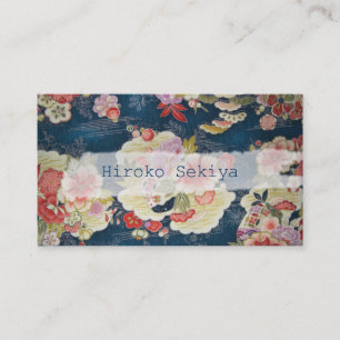 PixDezines Kimono/Faux Chirimen/Oleander Visitenkarte