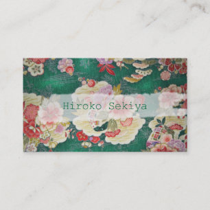 PixDezines Kimono/Faux Chirimen/Orleanders Visitenkarte