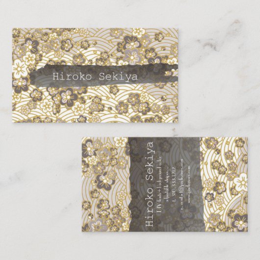 PixDezines kimono/Imitats chirimen/sakura Visitenkarte (Vorne/Hinten)