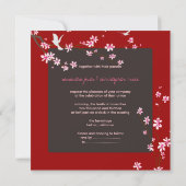 PixDezines Kirschblüte/dunkle Hintergrundfarbe Einladung (Rückseite)