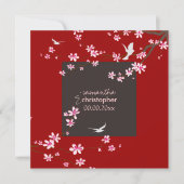 PixDezines Kirschblüte/dunkle Hintergrundfarbe Einladung (Vorderseite)