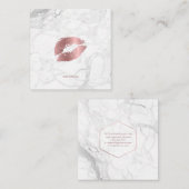 PixDezines Kiss Kiss Rose Quadratische Visitenkarte (Vorne/Hinten)