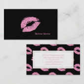 PixDezines Kiss Pulver Rosa Lippen Visitenkarte (Vorne/Hinten)