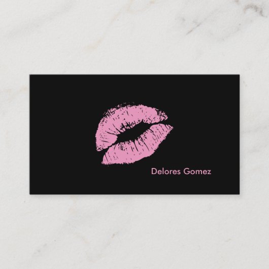PixDezines Kiss Pulver Rosa Lippen Visitenkarte (Vorderseite)