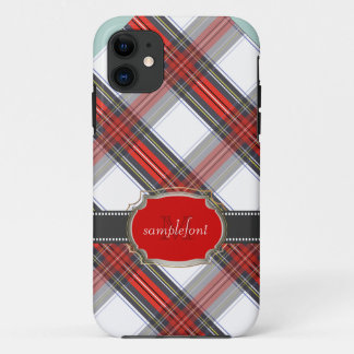 PixDezines-Klan Stewart-Tartan/rot+grau iPhone 11 Hülle