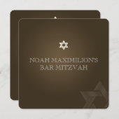 PixDezines - klassische Mitzvah-/Braun-/Gaumenfarb Einladung (Vorne/Hinten)