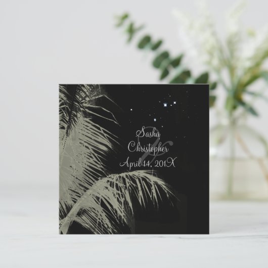 PixDezines Kokospalmen-Blätter/Palmfronten/Farbtön Einladung (Stehend Vorderseite)