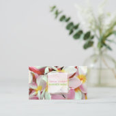 PixDezines KONA PINK PLUMERIAS Visitenkarte (Stehend Vorderseite)
