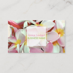PixDezines KONA PINK PLUMERIAS Visitenkarte
