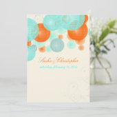 PixDezines Korallen+blaue Laternen/Farbton Einladung (Stehend Vorderseite)