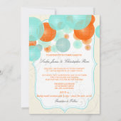 PixDezines Korallen+blaue Laternen/Farbton Einladung (Rückseite)