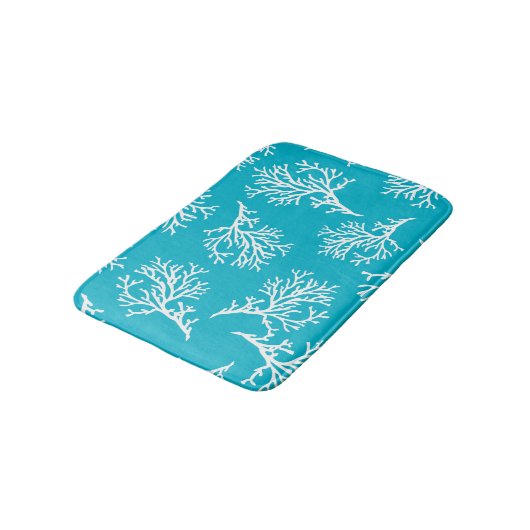 PixDezines Korallen-/Deuchhintergrund Badematte (Schrägansicht)