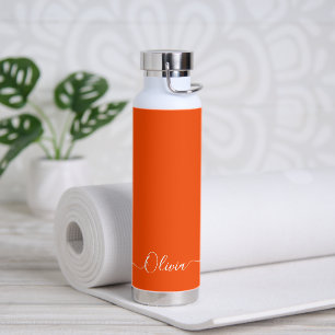 PixDezines Korallenorange DIY-Farbe Trinkflasche