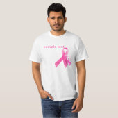 PixDezines Krebsbewusstsein, rosa Band T-Shirt (Vorne ganz)