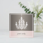 PixDezines Kronier/Rosa+gebürstetes Metall Einladung (Stehend Vorderseite)