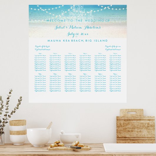 PixDezines Kronier/Strand/Sitzplan Poster (Küche)