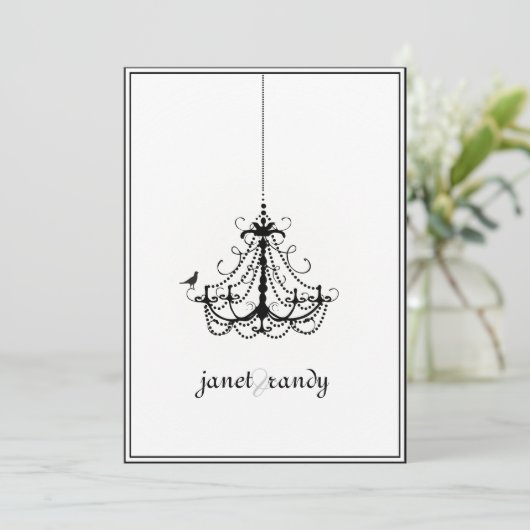 PixDezines Kronleuchter/DIY Event+Hintergrundfarbe Einladung (Stehend Vorderseite)