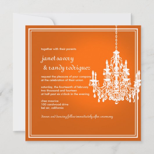 PixDezines Kronleuchter/DIY Hintergrundfarbe! Einladung (Rückseite)