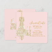 PixDezines Kronleuchter/gerettet Datum/Tageshinter Save The Date (Vorne/Hinten)