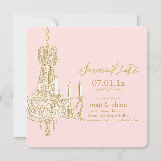 PixDezines Kronleuchter/gerettet Datum/Tageshinter Save The Date (Vorderseite)