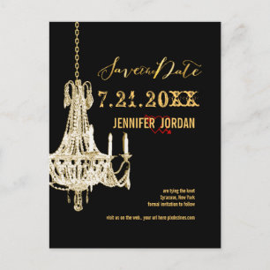 PixDezines Kronleuchter/goldene Einfassung/Save-th Ankündigungspostkarte