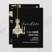 PixDezines-Kronleuchter/Goldene Trimm/Save the Dat Ankündigungspostkarte (Vorne/Hinten)