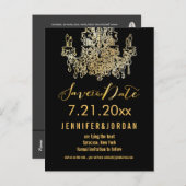 PixDezines-Kronleuchter/Goldene Trimm/Save the Dat Ankündigungspostkarte (Vorne/Hinten)