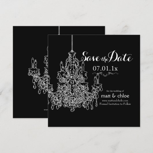 PixDezines Kronleuchter/rett Datum/Farbe Save The Date (Vorne/Hinten)