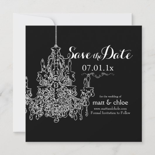 PixDezines Kronleuchter/rett Datum/Farbe Save The Date (Vorderseite)