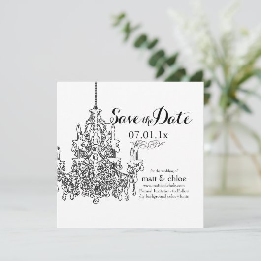 PixDezines Kronleuchter/rett Datum/Farbe Save The Date (Stehend Vorderseite)