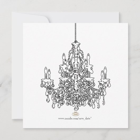 PixDezines Kronleuchter/rett Datum/Farbe Save The Date (Rückseite)