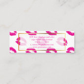 PixDezines küsst heiße rosa Lippen Mini Visitenkarte (Rückseite)