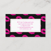 PixDezines küsst heiße rosa Lippen Visitenkarte (Rückseite)