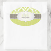 PixDezines la paloma Damask/DIY Farbe Ovaler Aufkleber (Tasche)