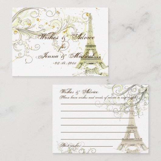 PixDezines la Tour eiffel/paris/DIY Hintergrund Hinweiskarte (Vorne/Hinten)