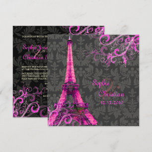PixDezines LA TOUR EIFFEL/ROSA/DIY FARBE Einladung