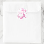 PixDezines La Tour Eiffel+Wirbel/DIY Hintergrund Runder Aufkleber (Tasche)