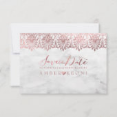 PixDezines Lace Rose Gold/Marmor/Rett Datum Save The Date (Vorderseite)