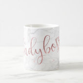 PixDezines LADYBOSS Marble+Imitats Rose Gold/Scrip Kaffeetasse (Mittel)