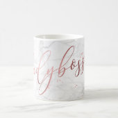 PixDezines LADYBOSS Marble+Imitats Rose Gold/Scrip Kaffeetasse (Mittel)