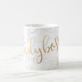 PixDezines LADYBOSS Marmor+Imitate Gold/Script Kaffeetasse (Mittel)