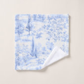 PixDezines Landschaft Chinoiserie, Hellblau Badhandtuch Set (Waschlappen)