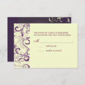PixDezines LARGE UAWG PLUM WIRBEL+VANILLA WIRBEL RSVP Karte (Vorne/Hinten)