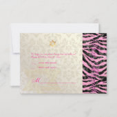 PixDezines LARGE UAWG Zebra/Damask Bat Mitzvah RSVP Karte (Vorderseite)