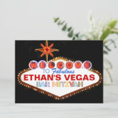 PixDezines las vegas Bar Mitzvah Einladung (Stehend Vorderseite)