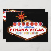 PixDezines las vegas Bar Mitzvah Einladung (Vorne/Hinten)