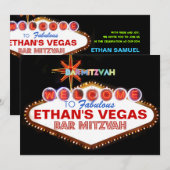 PixDezines las vegas Bar Mitzvah Einladung (Vorne/Hinten)