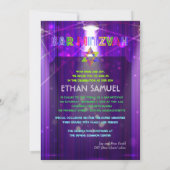 PixDezines Laser/Neonlichter Bar mitzvah Einladung (Rückseite)